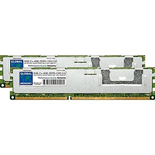 GLOBAL MEMORY RAM-Kit für Apple Mac Pro (Mitte 2010-2012), DDR3, 1333 MHz, PC3-10600, 240-polig, ECC-registriert, DIMM (RDIMM) von GLOBAL MEMORY