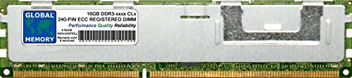 Global Memory 16 GB DDR3 1066/1333 MHz PC3-10600 240-PIN ECC Registered DIMM (RDIMM) Speicher RAM für Server/Workstation/Motherboards (4 Rank Non-Chipkill) von GLOBAL MEMORY