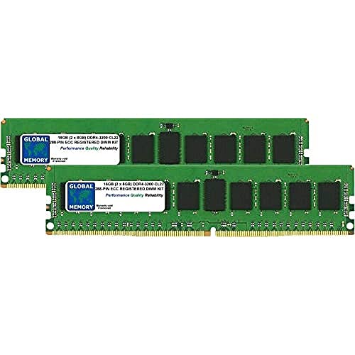 Global Memory 16GB (2X 8GB) DDR4 3200MHz PC4-25600 288pin ECC Registered DIMM (RDIMM) Arbeitsspeicher RAM Kit für Server/Workstations/Motherboards von GLOBAL MEMORY