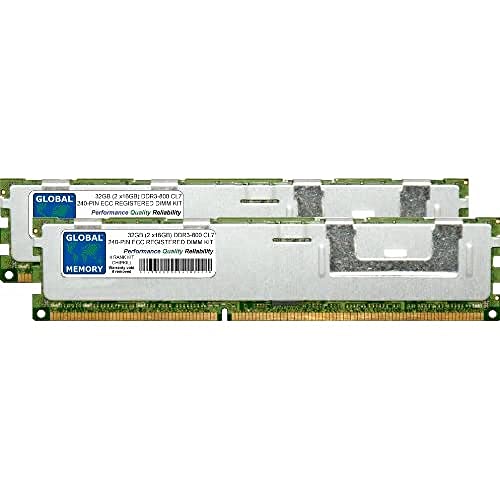 32 GB (2 x 16 GB) DDR3 800 MHz PC3-6400 240-PIN ECC registriertes DIMM (RDIMM) RAM-Kit, kompatibel mit Servern, Workstations, Motherboards (Nicht für PCs) (4-Rank-Kit Chipkill) von GLOBAL MEMORY