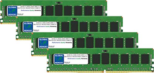 Global Memory 32 GB (4 x 8 GB) DDR4 2666 MHz PC4-21300 288-PIN ECC Registered DIMM (RDIMM) Arbeitsspeicher Kit für Server/Workstations/Motherboards (4 Rank Kit Chipkill) von GLOBAL MEMORY