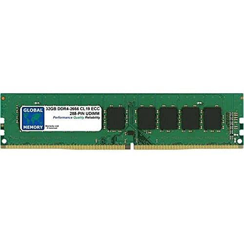 Global Memory 32GB DDR4 2666MHz PC4-21300 288-Pin ECC DIMM (UDIMM) Speicher RAM für Server/Workstations/Motherboards von GLOBAL MEMORY