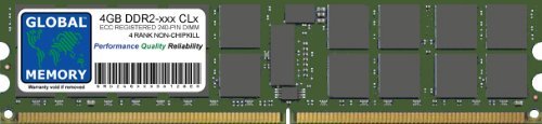 Global Memory 4 GB DDR2 400/533/667/800 MHz 240-PIN ECC Registered DIMM (RDIMM) Speicher RAM für Server/Workstations/Motherboards (4 Rank Non-Chipkill) von GLOBAL MEMORY