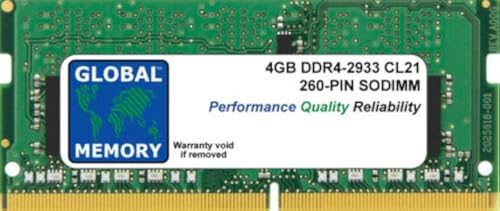 Global Memory 4GB DDR4 2933MHz PC4-23400 260-Pin SODIMM Speicher RAM für Notebooks von GLOBAL MEMORY