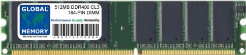 Global Memory 512 MB DDR 400 MHz PC3200 184-Pin DIMM Speicher RAM für PC Desktops/Motherboards von GLOBAL MEMORY
