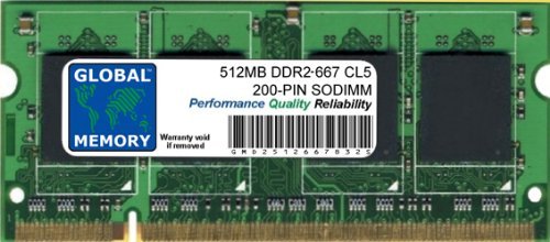 Global Memory 512 MB DDR2 667 MHz PC2-5300 200-Pin SODIMM Speicher RAM für MacBook/MacBook Pro von GLOBAL MEMORY