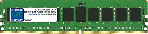 Global Memory 8 GB DDR4 2666 MHz PC4-21300 288-PIN ECC Registered DIMM (RDIMM) Speicher RAM für Server/Workstations/Motherboards (1 Rank Chipkill) von GLOBAL MEMORY