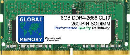 Global Memory 8GB DDR4 2666MHz PC4-21300 260-Pin SODIMM Speicher RAM für Laptops/Notebooks von GLOBAL MEMORY