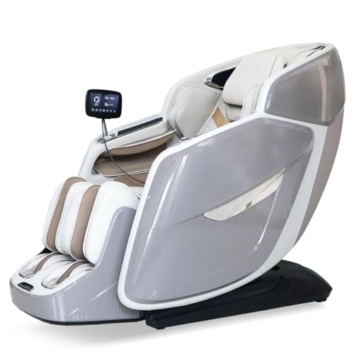 GLOBAL RELAX® | Daruma 4D Massagesessel | Grau | Sprachsteuerung mit KI | SL-Massageschiene +130 cm | Wärmetherapie | Pressotherapie | Nullgravitation | Zero Space | 6,7" Touchscreen-LCD | 3D-Sound von GLOBAL RELAX