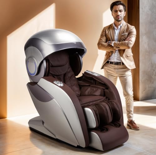 GLOBAL RELAX® | Kronos 5D-Massagesessel Limitierte Auflage | Braun | Pressotherapie I Aromatherapie I Lichttherapie I Thermotherapie I Bluetooh 3D Sound | Schwerelosigkeit I Raum Zero von GLOBAL RELAX