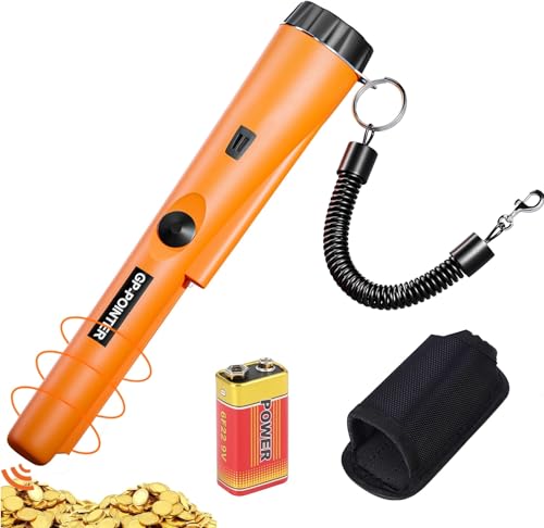 GLOBAL TECH Metalldetektor Pinpointer - Tragbar Metallsuchgerät IP66 Wasserdicht Metalldetektor Goldsuchgerät mit eingebautem LED Indicator/Alarm Licht/360° Scan für Goldmünze Hunt, Relikte, Schmuck von GLOBAL TECH