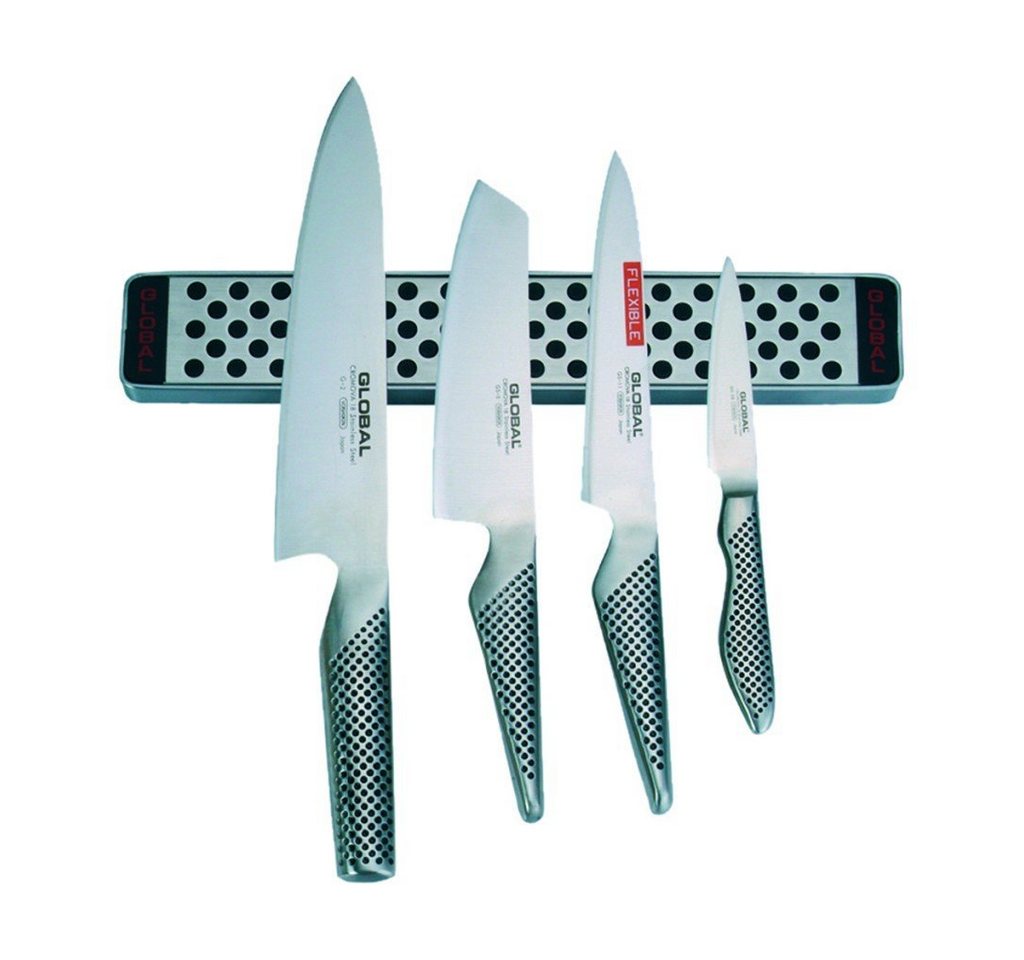 GLOBAL Messer-Set, G-251138/M30 Messerset und Magnetleiste, 5 teilig von GLOBAL