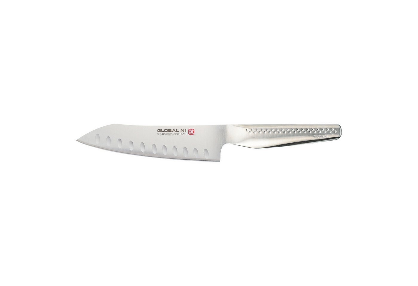 GLOBAL Santokumesser, NI Gemüsemesser 16 cm Kullenschliff GNM-03 von GLOBAL