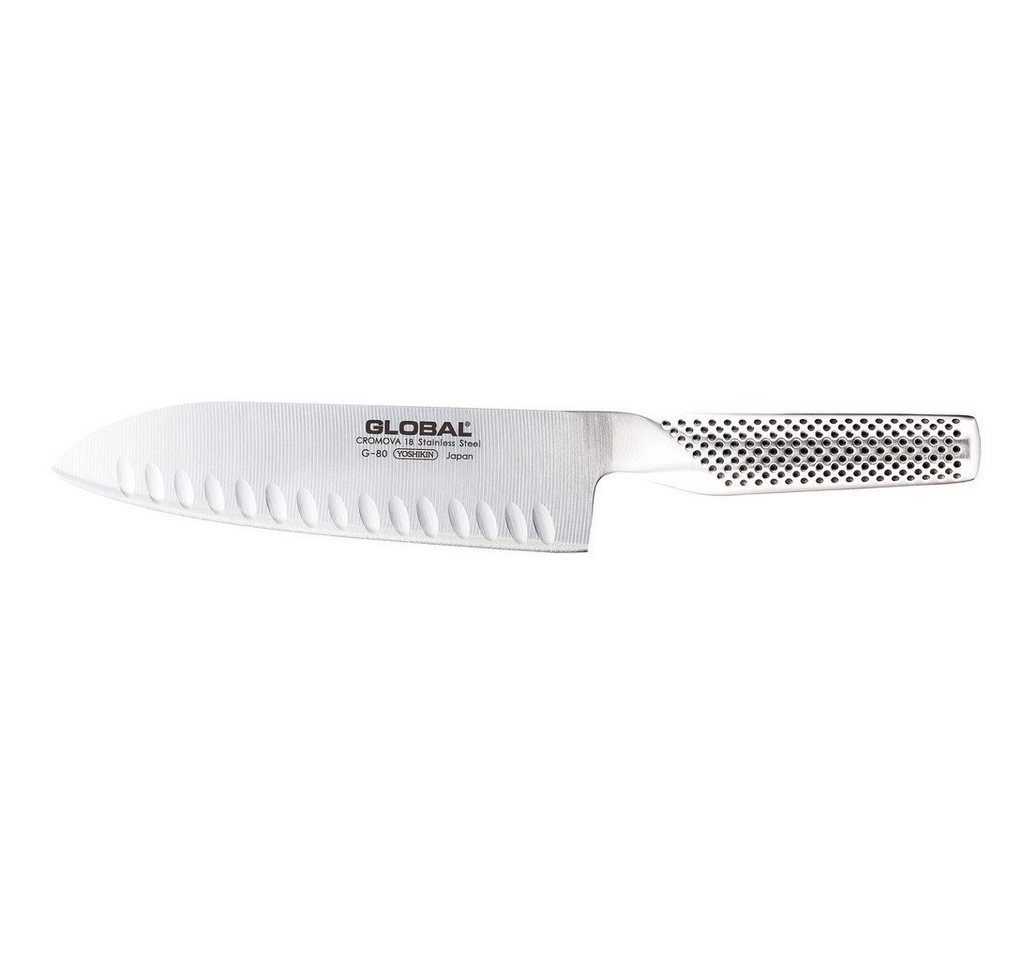 GLOBAL Santokumesser, Santoku mit Kullen 18 cm G-80 von GLOBAL