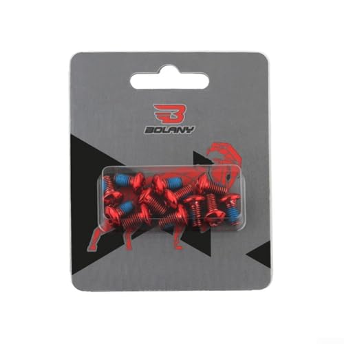 12 Stück Scheibenschrauben M5 x 10 mm Aluminiumlegierung für Mountainbike für Rotoren und beständig gegen Temperaturschwankungen (rot) von GLOBALHUT