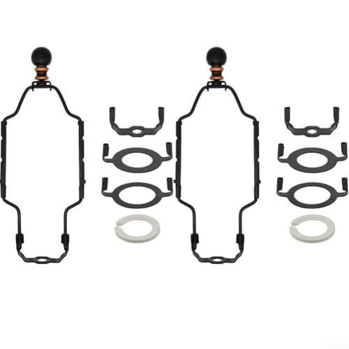 2 Sets verstellbare Lampenschirm-Halterungs-Sets mit 17,8 bis 25,4 cm Höhenbereich für E26 E27 Lampenfassungen und E14-Konverter, kompatibel mit Tischlampen, Stehlampen (schwarz) von GLOBALHUT
