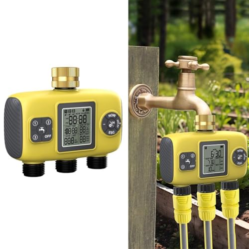 3-Outlet Automatischer Wasser-Timer, Gartenwasser-Timer, programmierbarer automatischer Sprinkler-Regler für Pflanzen Rasen im Freien Bewässerungssystem 3-Outlet Automatischer Wasser-Timer, Gartenwasser-Timer, programmierbarer automatischer Sprinkler-Regler für Pflanzen Rasen im Freien Bewässerungssystem von GLOBALHUT