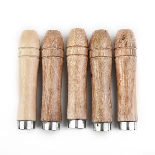 5 Stück Holz für Feilengriffe mit Metallhülse, perfekt für verschiedene Feilenmodelle, 9 cm Länge 5 Stück Holz für Feilengriffe mit Metallhülse, perfekt für verschiedene Feilenmodelle, 9 cm Länge von GLOBALHUT