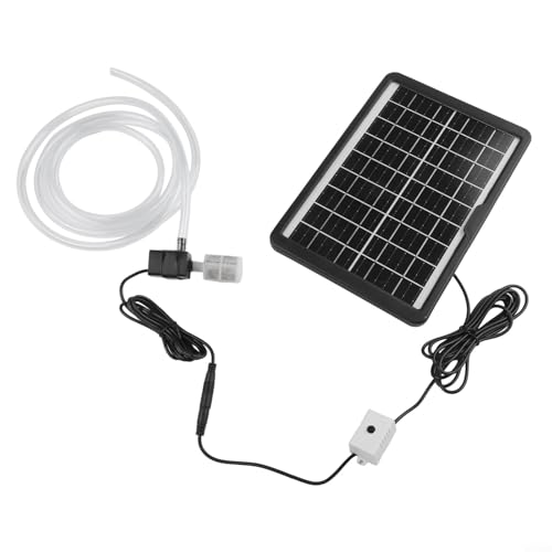 6W 9V Solar Panel Wasserpumpe Kit mit 12V Tauchpumpe 240L/H Durchflussmenge mit einer 2 Meter Wasserleitung und einem Filter für Teich Brunnen Aquarium von GLOBALHUT