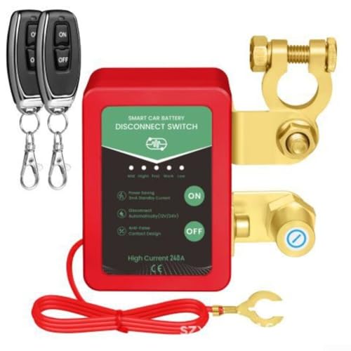Batterietrennschalter mit 12 V Fernbedienung mit automatischer Trennung bei 11,8 V, 240 A Strom, magnetisches Steuerungsdesign, kompatibel mit Autos, Booten, LKWs (nicht digitale Anzeige) von GLOBALHUT