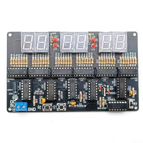 Digitale Uhren, Module, 6 Bits, digitale LED-Elektronikuhr-Kits, PCB-Lötübung, Lernbrett, DC5–5,5 V Netzteil (Teile) von GLOBALHUT