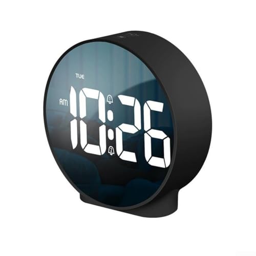 Digitaler Wecker für Jugendliche mit großem gebogenem LED-Display und mehreren Alarmmodi (schwarz) von GLOBALHUT