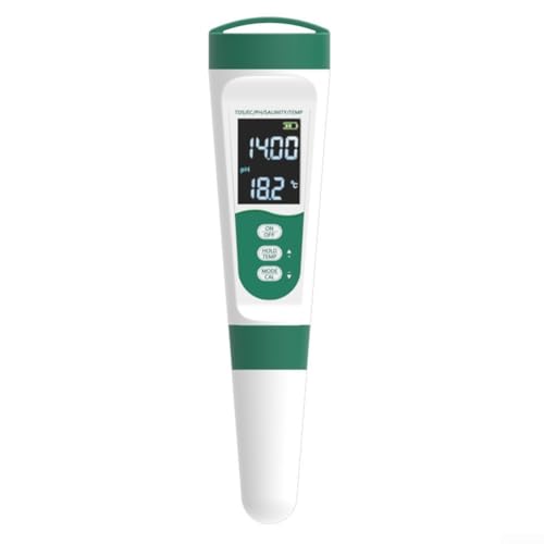 Digitales Wasserqualitätsmessgerät, 5-in-1 pH-Salinitätstemperatur-Tester mit hintergrundbeleuchtetem Display, für Pool Spa Hydrokultur Trinkwasser Testen von GLOBALHUT