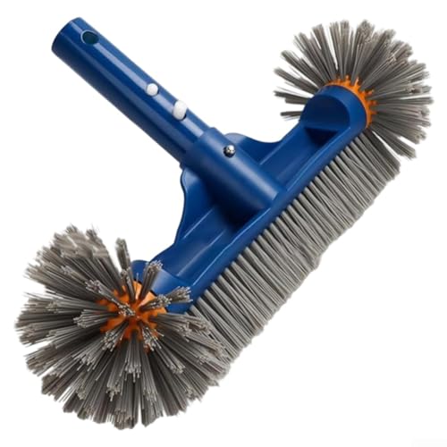 Dual Round End Pool Cleaning Brush, With Curved Bristles, Heavy Duty Swimming Pool Maintenance Tool For All Pool Liners 12.5 Inch von GLOBALHUT