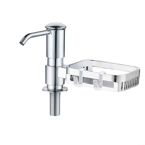 Easy Access Sink Soap Dispenser Ergonomic Hand Press Design for Quick and Simple Refill (Silver) von GLOBALHUT