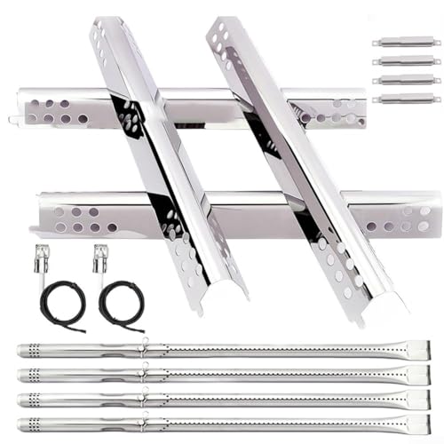 Edelstahl Gasgrill Brenner Heizplatte Schild Set Crossover Rohre Zündgeräte Ersatzteile für Advantage Modelle, Grill Ersatzteile Kit von GLOBALHUT