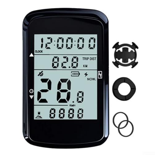 Fahrrad-GPS-Tachometer, mit 6,1 cm LCD-Display, kabelloser Kilometerzähler, eingebauter Akku, 28 Stunden Laufzeit, Hintergrundbeleuchtung, Always-on-Design (Computer + Erweiterung) von GLOBALHUT