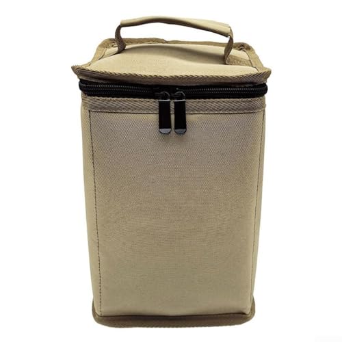 Faltbare Oxford Gasflasche Aufbewahrungstasche für Camping, Reisen und Kochen im Freien, passend für 4 Propankanister, kompakt 24 x 16 x 16 cm, Schwarz oder Khaki (Khaki) von GLOBALHUT