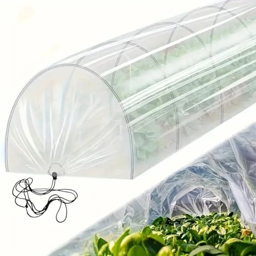 Gewächshaus-Garten-Bett-Tunnel-Abdeckung, 2-in-1-Design, schützendes Schattennetz mit Rahmenstütze, für kleine Gärten, Balkon, Terrasse, Outdoor-Pflanzen (PE-Folie) von GLOBALHUT