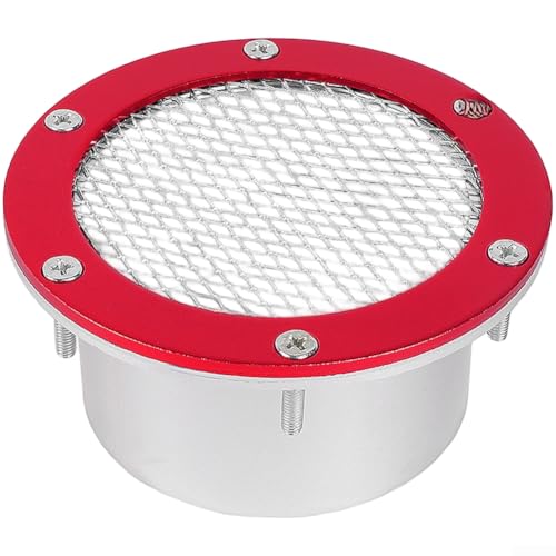 Kfz-Ansaugabdeckung, Gittergitter aus Aluminiumlegierung, 76 mm, für Fahrzeug-Motorraum-Styling und Schmutzschutz (rot) von GLOBALHUT