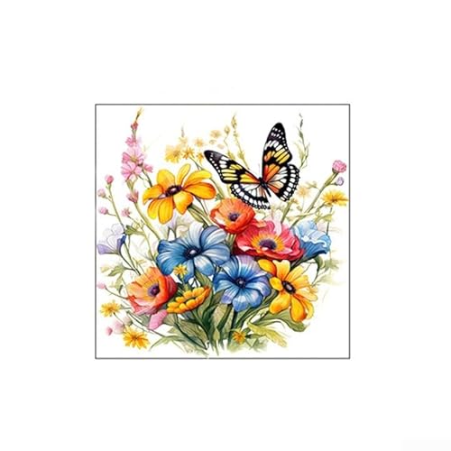 Lebendige Schmetterlings- und Blumen-Wanddekorationen, wasserdicht und einfach anzubringen (F) von GLOBALHUT