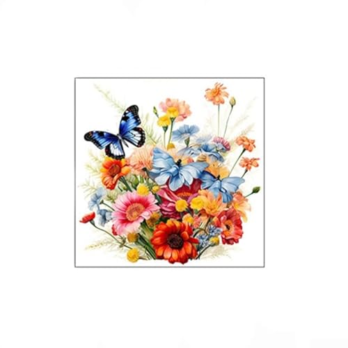 Lebendige Schmetterlings- und Blumen-Wanddekorationen, wasserdicht und einfach anzubringen.(D) von GLOBALHUT