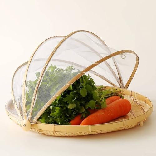 Lebensmittel-Servierzeltkorb, Gemüsekorb mit Moskitonetz, rund, Insektenschutz-Design (S) von GLOBALHUT
