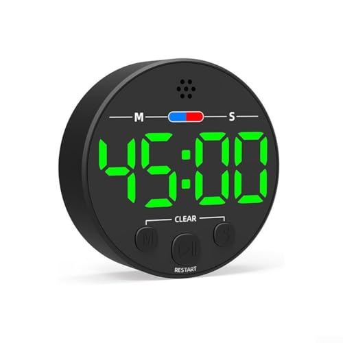 Magnetischer Mehrzweck-Timer mit LCD-Bildschirm, Countdown-Küchentimer, zum Kochen, Backen, Heimbüro, mit klarem Display (grün) von GLOBALHUT