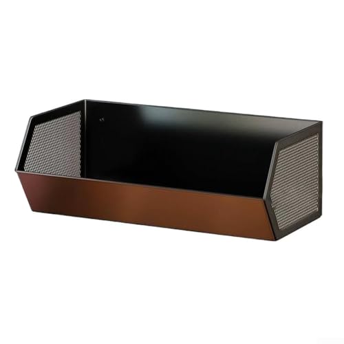 Magnetisches Küchenregal für Kühlschrank & Metalloberflächen – bohrfreie Installation Lagerregal mit erhöhten Wänden – 28 x 14 x 10 cm Organizer (schwarz) von GLOBALHUT