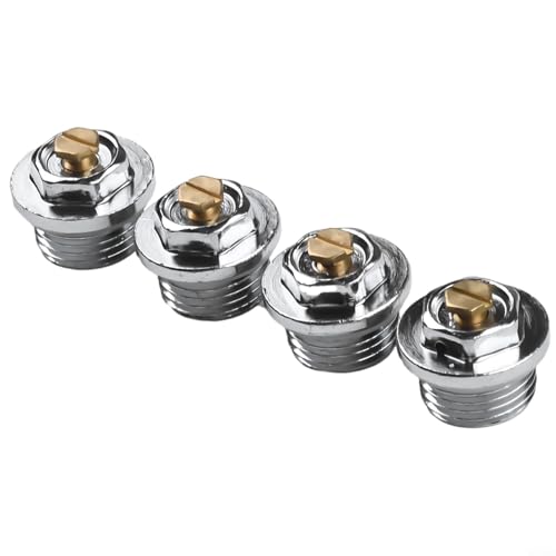 Manuelles Entlüftungsventil für Handtuchhalter mit 12 Chrom- und 1/2-Zoll-Gewinde aus Messing, 4 Stück Manuelles Entlüftungsventil für Handtuchhalter mit 12 Chrom- und 1/2-Zoll-Gewinde aus Messing, 4 Stück von GLOBALHUT