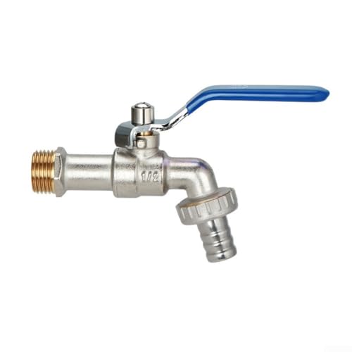 Messing Einzelauslass Gartenschlauch Wasserhahn Ventil Ersatz Frostschutz Outdoor Wasserhahn für 1/2 und 3/4 Zoll Schlauch für Bewässerungs-Setups (blau) von GLOBALHUT