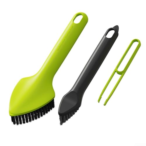 Multifunktionale Scheuerbürste, 3-in-1-Multifunktions-Scheuerbürsten-Set mit ergonomischem Griff für Haushaltsreinigung, Öfen, Fliesen, Fenster (grün) von GLOBALHUT