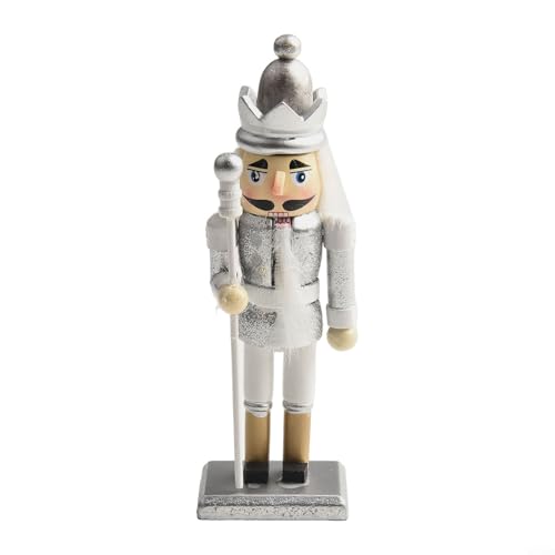 Nostalgischer Nussknacker aus Holz, bezaubernde Ornamente zum Festfeiern (Silber) von GLOBALHUT