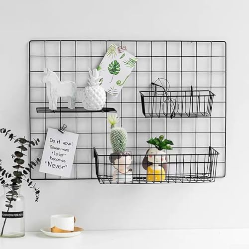Organisieren Sie stilvoll mit dem Iron Art Grid Shelving Tray Hanging Basket Functional Decor (10) von GLOBALHUT