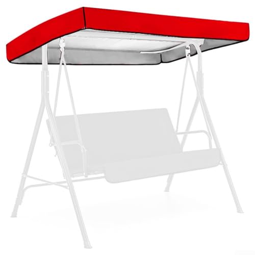 Outdoor Patio Swing Canopy Cover, Swing Canopy Cover, Outdoor Patio Swing Canopy With Side Holes, Waterproof Swing Canopy Replacement Cover For Outdoor Garden Patio Furniture(Red) von GLOBALHUT