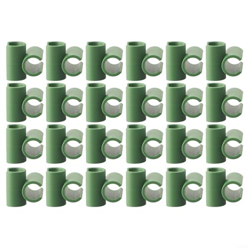 Pflanzenspalier-Anschlussclip, 50 Stück Pflanzenverbinder-Clips, stabile Struktur zum Klettern von Gemüse und Obst (grüne Kreuz-Clips für 8 mm Stange) (20 mm) von GLOBALHUT