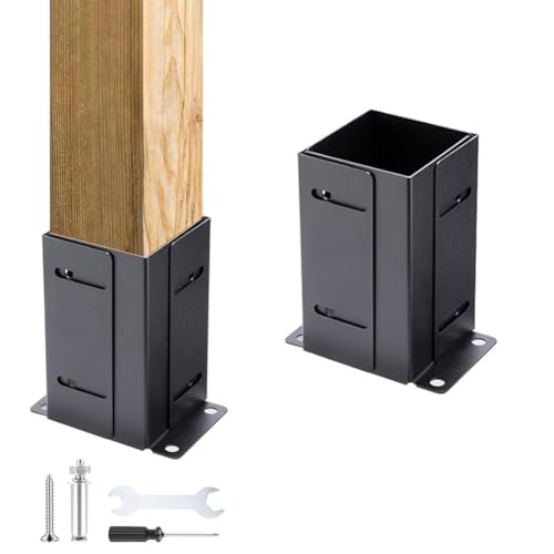 Pfosten-Basis-Set, Metallpfosten-Basisstütze, verstellbare Bodenbefestigung, Ankersystem für Holzpfosten, Deck, Pergola-Konstruktion (1 Stück) von GLOBALHUT