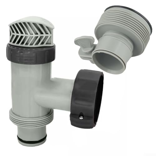 Pool-Pümpelventil, Pool-Ventil mit Typ B Schlauchadapter-Set, Schwimmbadausrüstungsteile für oberirdische Pool-Wasserdurchflusskontrolle (1 Set) von GLOBALHUT