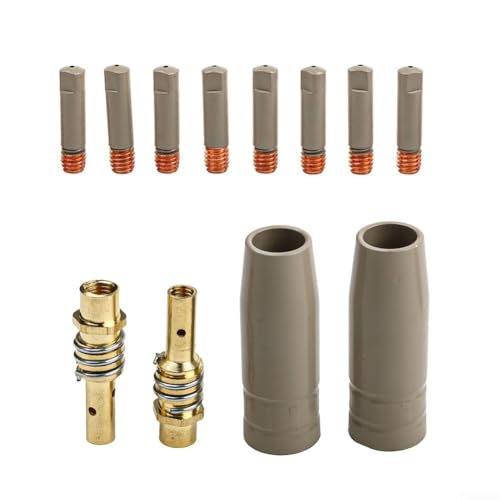 Professionelles 15AK Schweißdüsen-Set, 12 Metall-Kontaktspitzen, Kupfer-Schutzbecher, 0,8 mm, MIG-Taschenlampen-Zubehör-Set Professionelles 15AK Schweißdüsen-Set, 12 Metall-Kontaktspitzen, Kupfer-Schutzbecher, 0,8 mm, MIG-Taschenlampen-Zubehör-Set von GLOBALHUT
