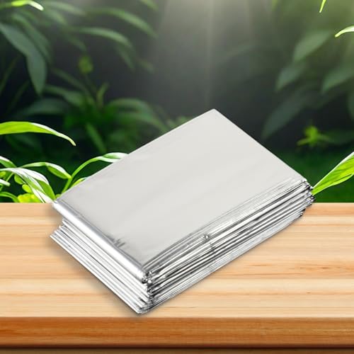 Reflektierende Folie für Pflanzenwachstum, Mylar-Folien, speichert 90 % der Körperwärme bei niedrigen Temperaturen für den Einsatz in großen Pflanzzelten oder Gewächshäusern (160 cm x 210 cm) von GLOBALHUT